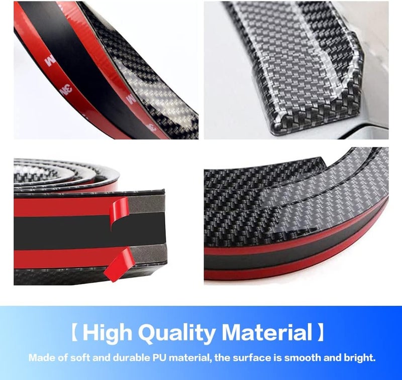 Banseko Car Trunk Spoiler Roof Lip Kit,3D PU Rear Trunk Lip or Roof Spoiler Sticker Bar with Carbon Fiber Pattern,Car Rear Spoiler Exterior Rear Spoiler Kit, Punch-Free Installation for Most Cars (Carbon) - Image 3